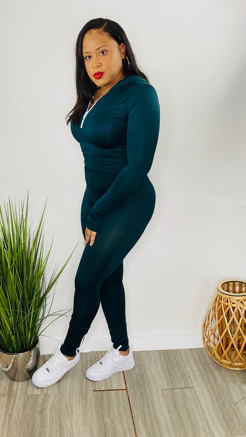 Boss Girl Set | green two piece activewear set