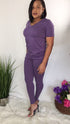 Sweet and Simple|2 piece legging set-lilac grey