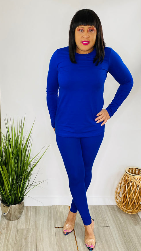 Saturday Mornings - two piece legging set (Blue)