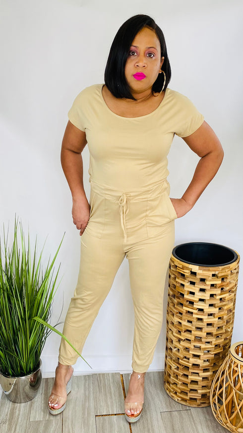 Gimme More - womens jumpsuit (toffee)