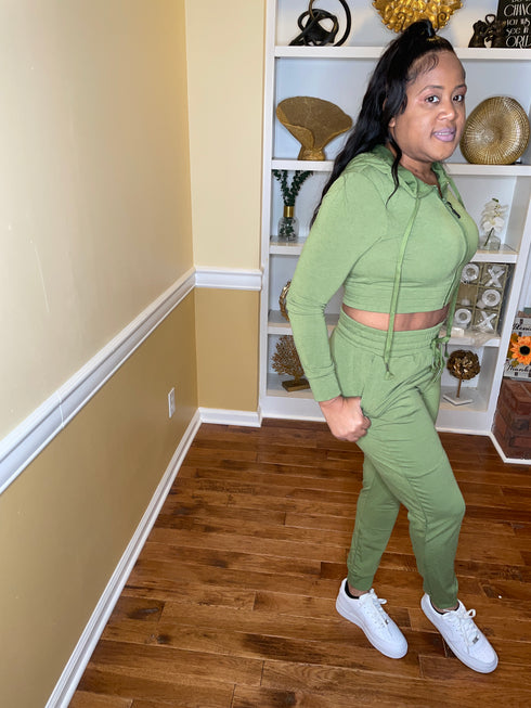 About time jogger set (Light olive)