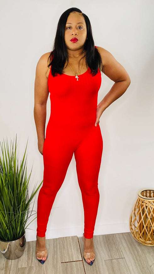 Go Figure | red jumpsuit