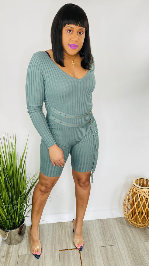 Flirt - green romper (sage)