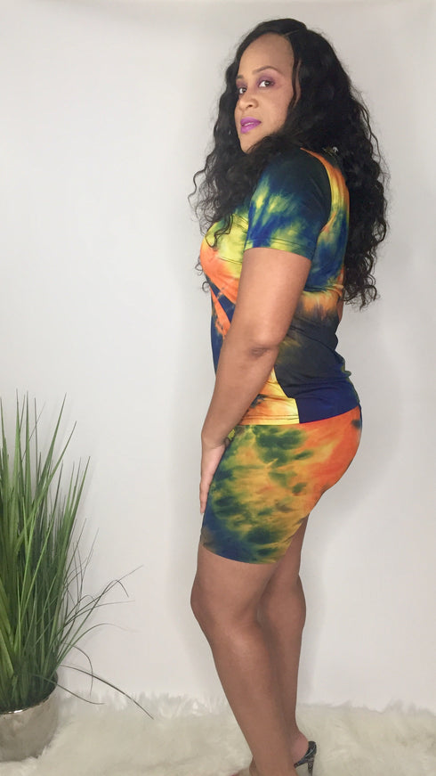 Candy Crush | matching biker short set (blue/yellow)