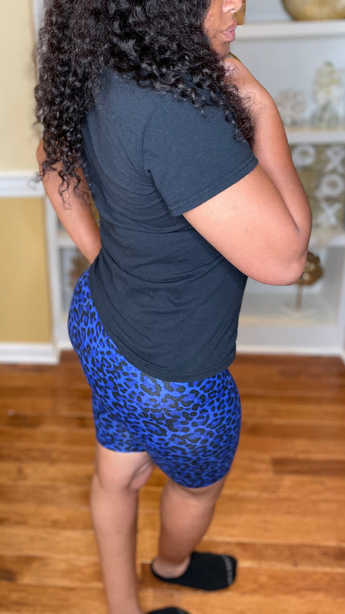 Got it - leopard print biker shorts Bright Blue/Black