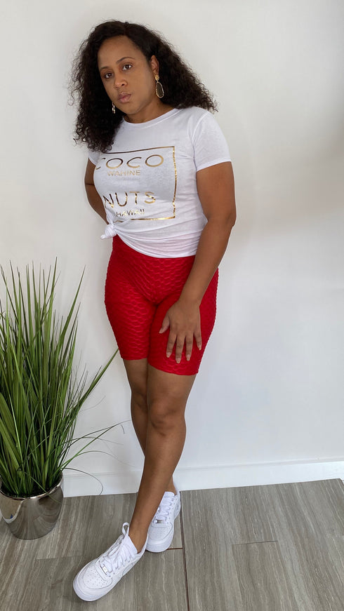 Right Place | biker shorts (red)