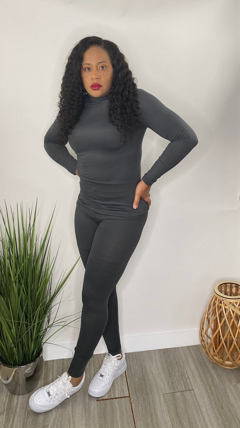 Take Your Time | two piece legging set (charcoal)