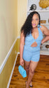 Halter neck romper (blue)