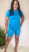Chill Jersey biker short set (ocean blue)