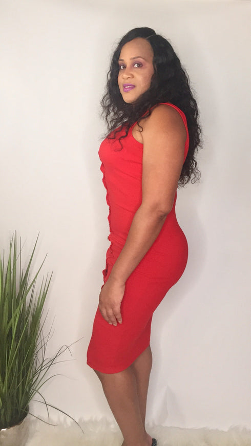 Red Hot | red midi dress