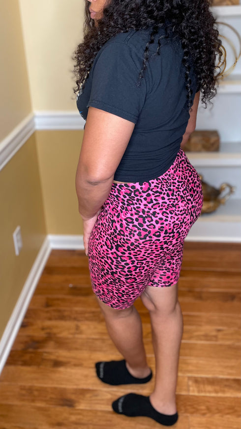 Got it | biker shorts (leopard print hot pink/black)