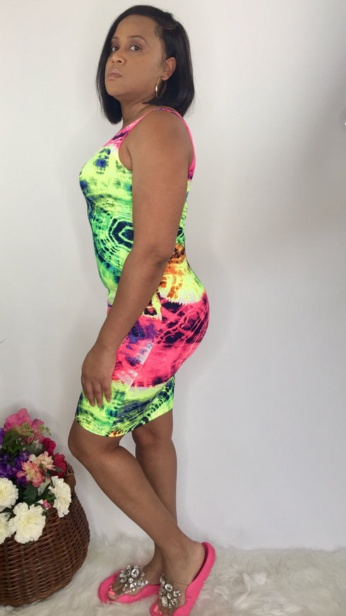 Unicorn dress | tie dye dress (fuchsia)