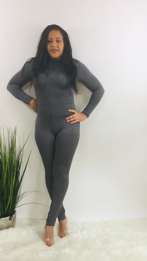 Masterpiece | Mock neck jumpsuit (gray)
