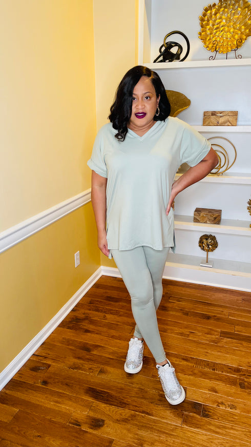 My favorite- light sage 2 piece legging set