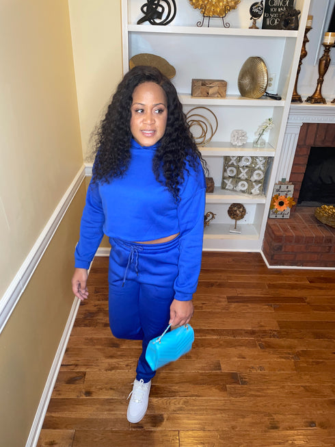 Best player crop jogger set (royal blue)