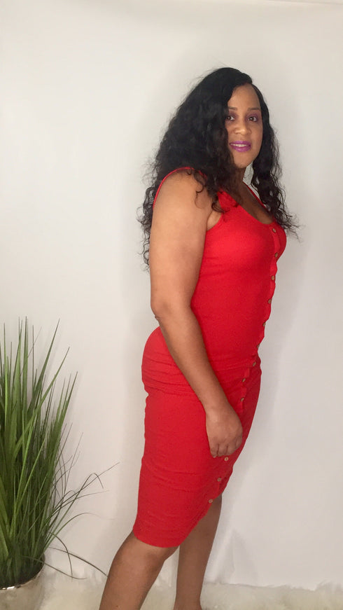Red Hot | red midi dress