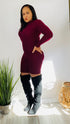 Into You - burgundy mock neck romper