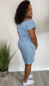 Denim Diva | off the shoulder dress