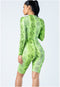 Poison| snake print set (neon green)