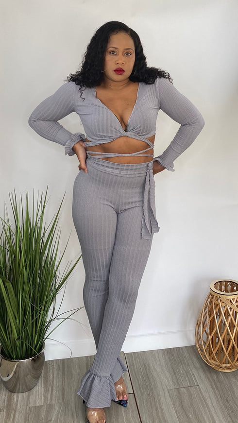 Know the Vibes | grey two piece set