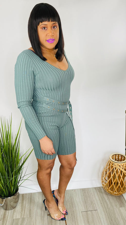 Flirt - green romper (sage)