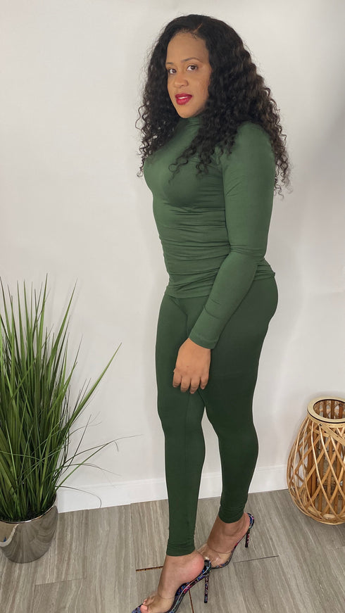 Take Your Time | two piece legging set (olive)