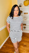 Resort Chic - stripe romper (ivory/black)