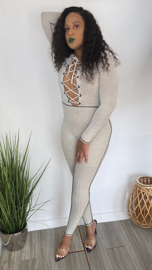 Friday Flex - sexy jumpsuit (oatmeal)
