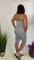 Tight Squeeze | strapless jumpsuit-heather gray