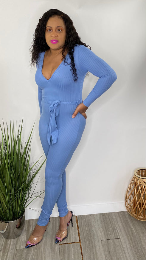 The One | long sleeve jumpsuit (Denim Blue)