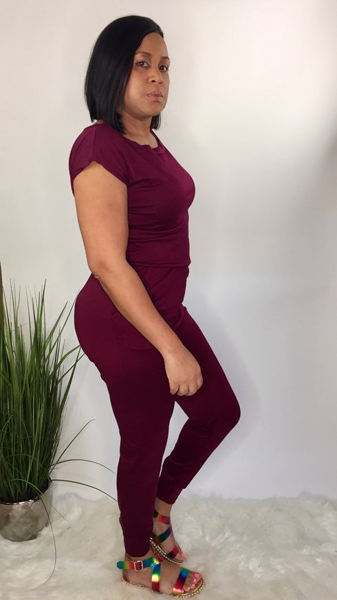 Simply Chic | Jumpsuit (burgundy)