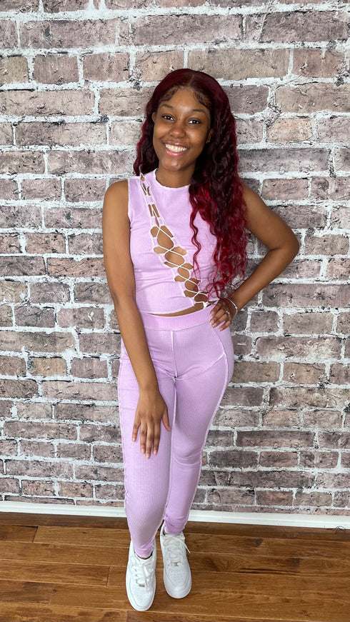 Unmatched - two piece pants set (lavender)