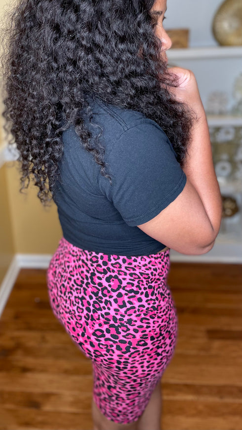 Got it | biker shorts (leopard print hot pink/black)
