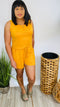 Little miss thing - sleeveless romper (ash mustard)