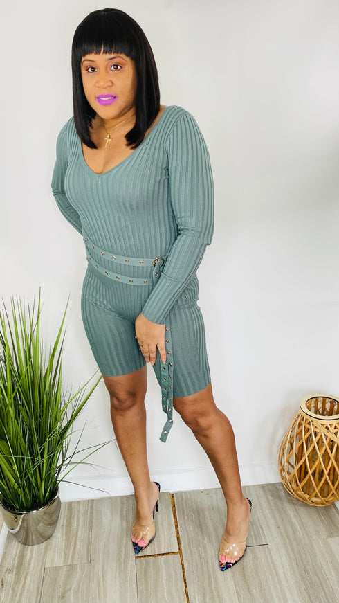 Flirt - green romper (sage)