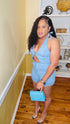 Halter neck romper (blue)