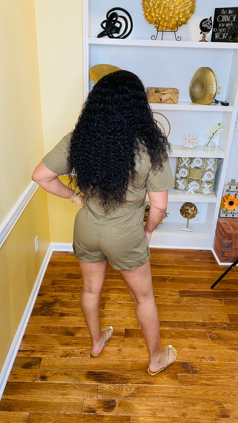 Dusty olive cute romper