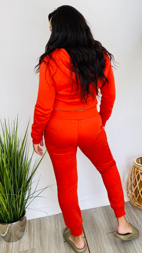 Chase the Dream - rust cropped jogger set