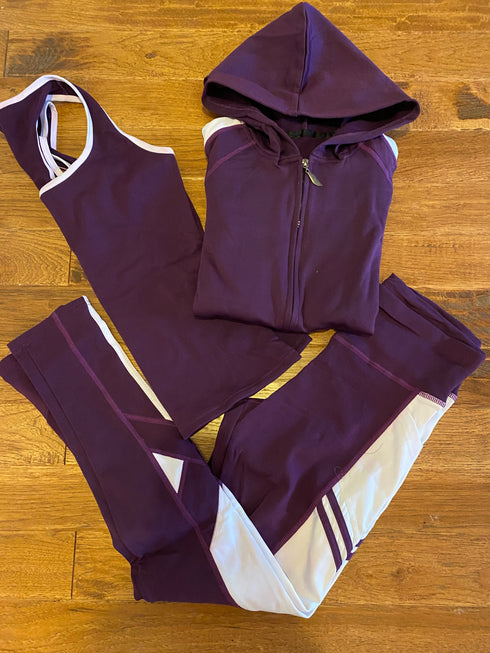 Three Piece Tracksuit Set|Back on Track-Purple