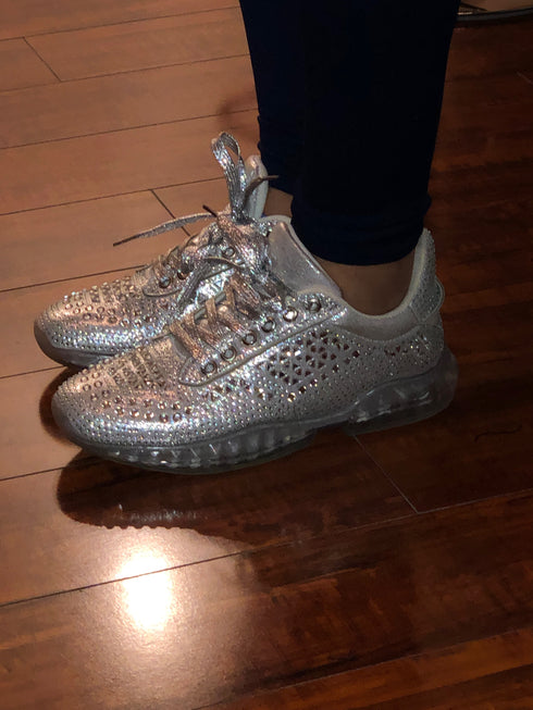 Bedazzled | fashion sneakers (silver)