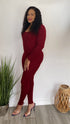 Act Accordingly long sleeve jumpsuit (burgundy)| A Dose of Style