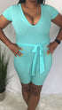 Taking Control Plus |plus size romper (mint)