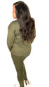 Long sleeve tshirt legging set|Casual but Cute-olive
