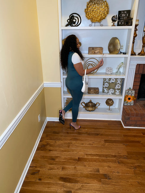 Always distracted jumpsuit - green jumpsuit