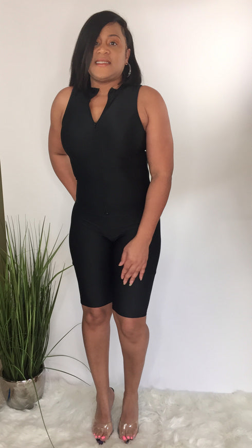 Haute Look | black bodycon romper