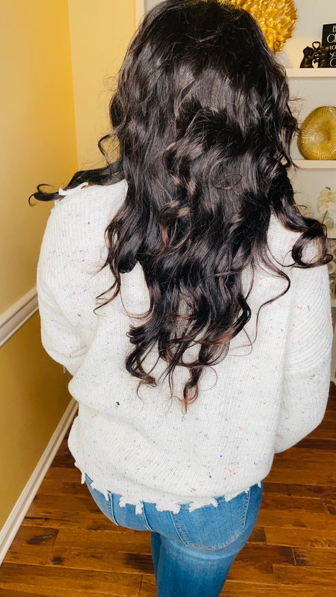 Ivory Cut me off sweater | cold shoulder sweater