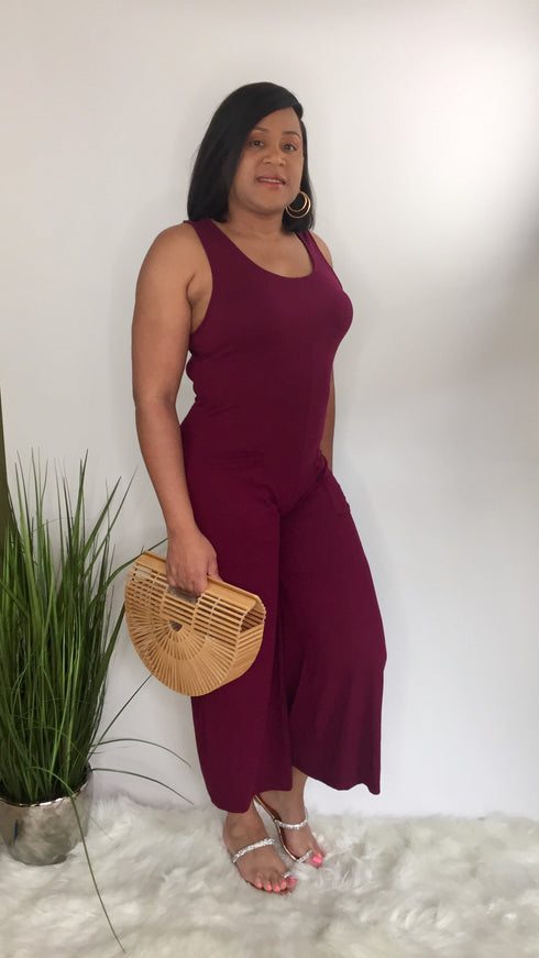 No Chill jumpsuit-burgundy