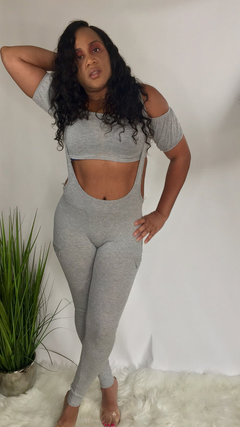 Camera Ready |two piece jumpsuit (grey)
