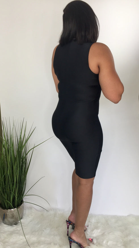 Haute Look | black bodycon romper