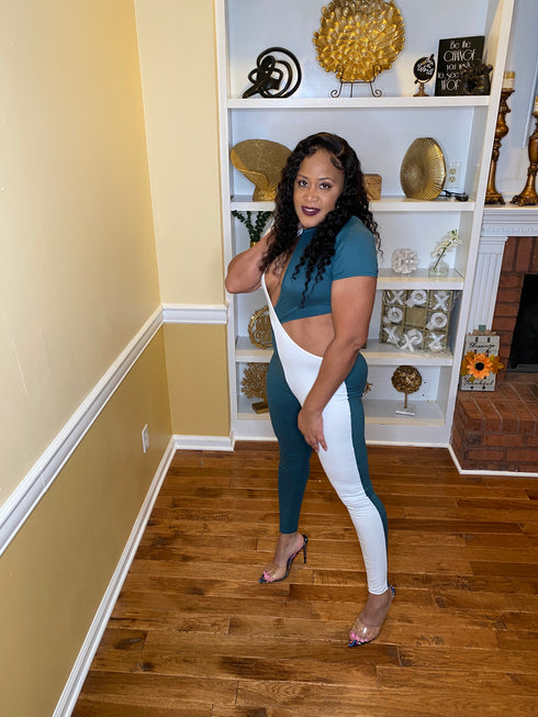 Always distracted jumpsuit - green jumpsuit